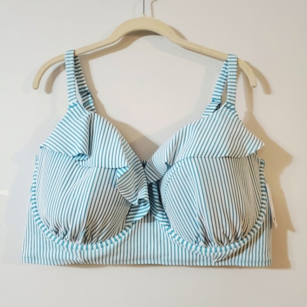 44G Teal Bra Clasp Closure Swimsuit Top
